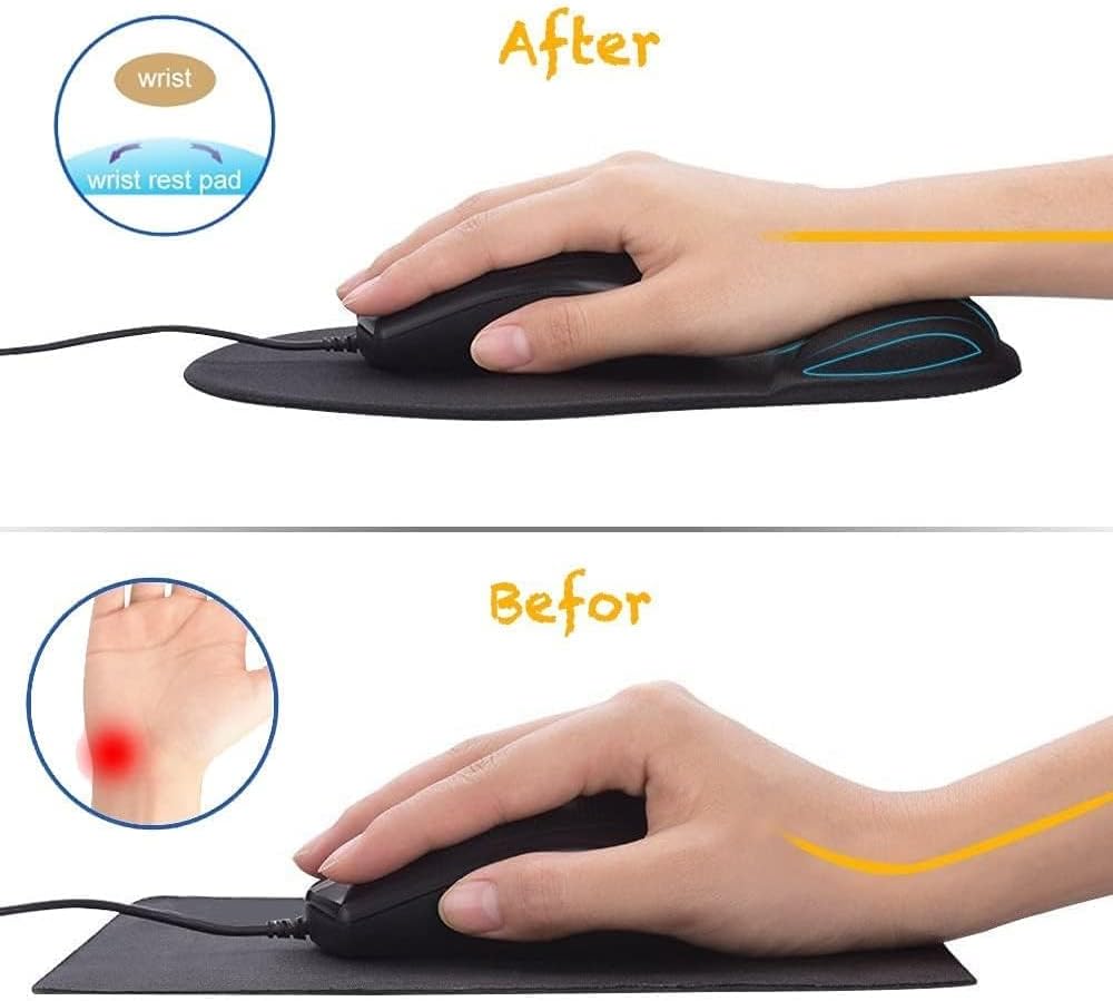 Office Mousepad with Gel Wrist Support - Ergonomic Gaming Desktop Mouse Pad Wrist Rest - Design Gamepad Mat Rubber Base for Laptop Computer -Silicone Non-Slip Special-Textured Surface (01Pink)
