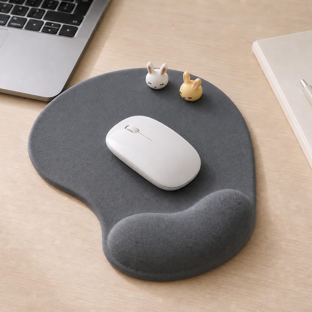 Office Mousepad with Gel Wrist Support - Ergonomic Gaming Desktop Mouse Pad Wrist Rest - Design Gamepad Mat Rubber Base for Laptop Computer -Silicone Non-Slip Special-Textured Surface (01Pink)