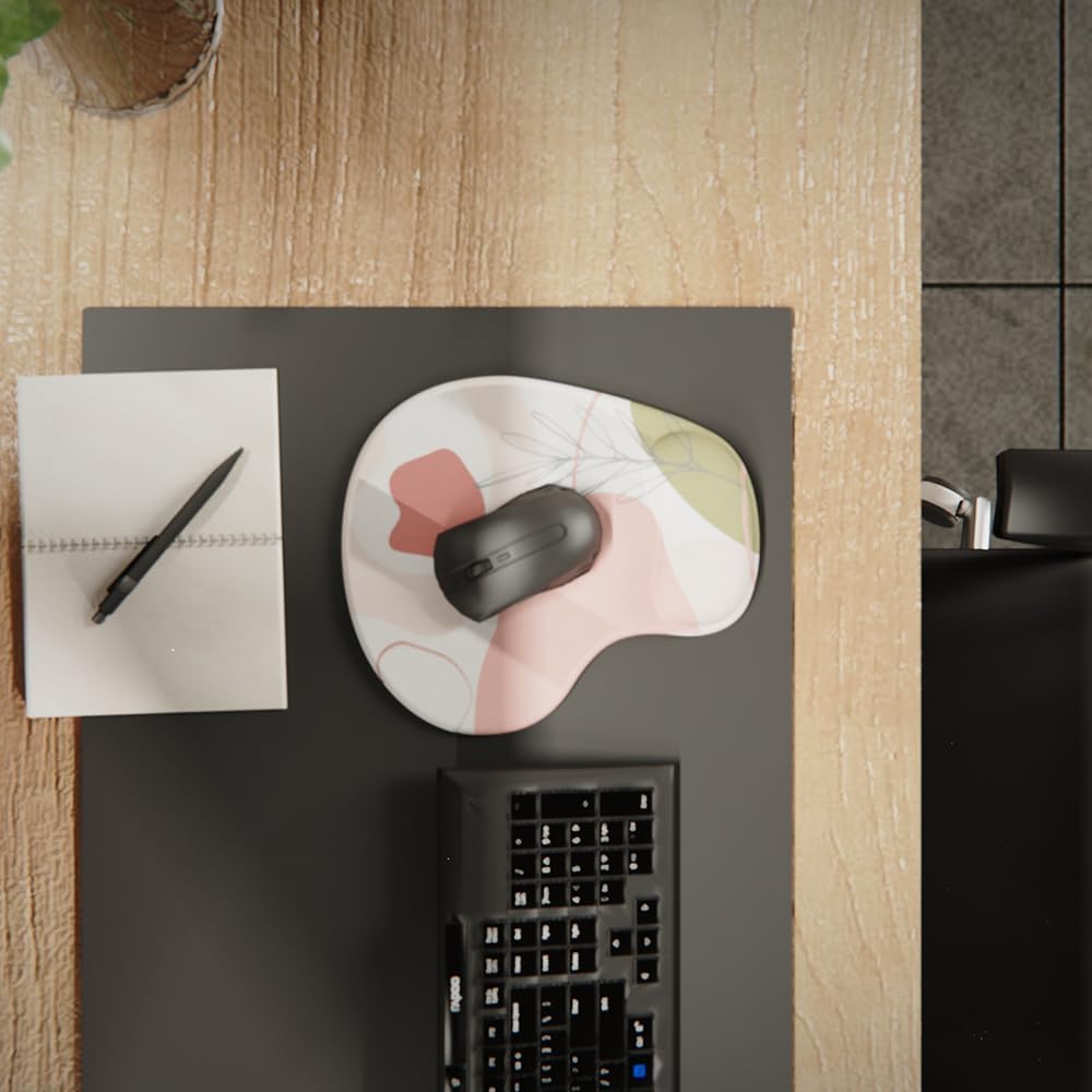 Office Mousepad with Gel Wrist Support - Ergonomic Gaming Desktop Mouse Pad Wrist Rest - Design Gamepad Mat Rubber Base for Laptop Computer -Silicone Non-Slip Special-Textured Surface (01Pink)