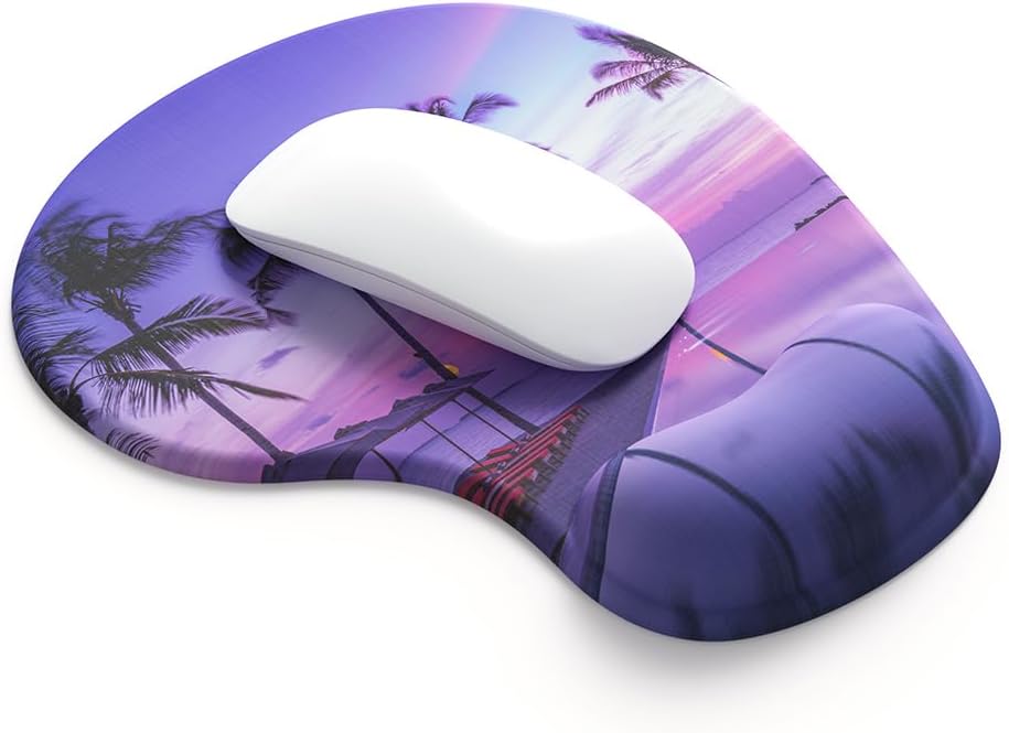 Office Mousepad with Gel Wrist Support - Ergonomic Gaming Desktop Mouse Pad Wrist Rest - Design Gamepad Mat Rubber Base for Laptop Computer -Silicone Non-Slip Special-Textured Surface (01Pink)