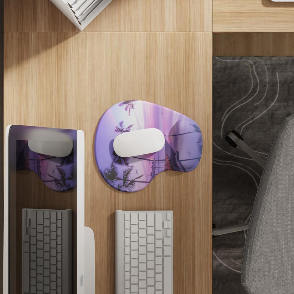 Office Mousepad with Gel Wrist Support - Ergonomic Gaming Desktop Mouse Pad Wrist Rest - Design Gamepad Mat Rubber Base for Laptop Computer -Silicone Non-Slip Special-Textured Surface (01Pink)