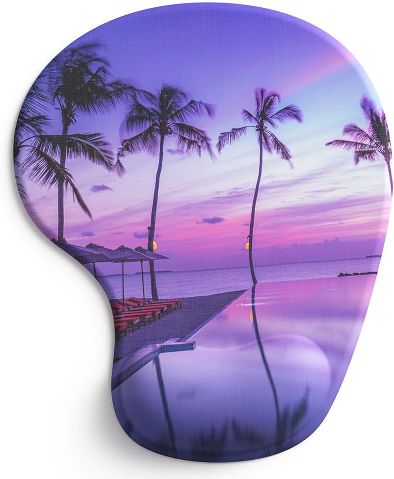 Office Mousepad with Gel Wrist Support - Ergonomic Gaming Desktop Mouse Pad Wrist Rest - Design Gamepad Mat Rubber Base for Laptop Computer -Silicone Non-Slip Special-Textured Surface (01Pink)