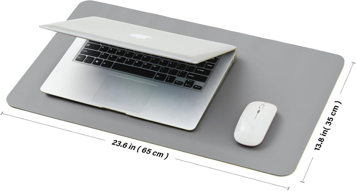 HOMIEAZICOZI Leather Desk Mat - Non-Slip PU Desk Pad for Office and Home - Desk Organization and Accessories - Ideal for Large Mouse Pad and Desk Mats on Top of Desks (Black,36''x 17'') (DPD-B-L)
