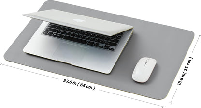 HOMIEAZICOZI Leather Desk Mat - Non-Slip PU Desk Pad for Office and Home - Desk Organization and Accessories - Ideal for Large Mouse Pad and Desk Mats on Top of Desks (Black,36''x 17'') (DPD-B-L)