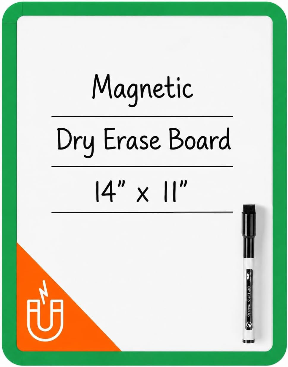 Dry Erase Board, 14” x 11”, White Frame