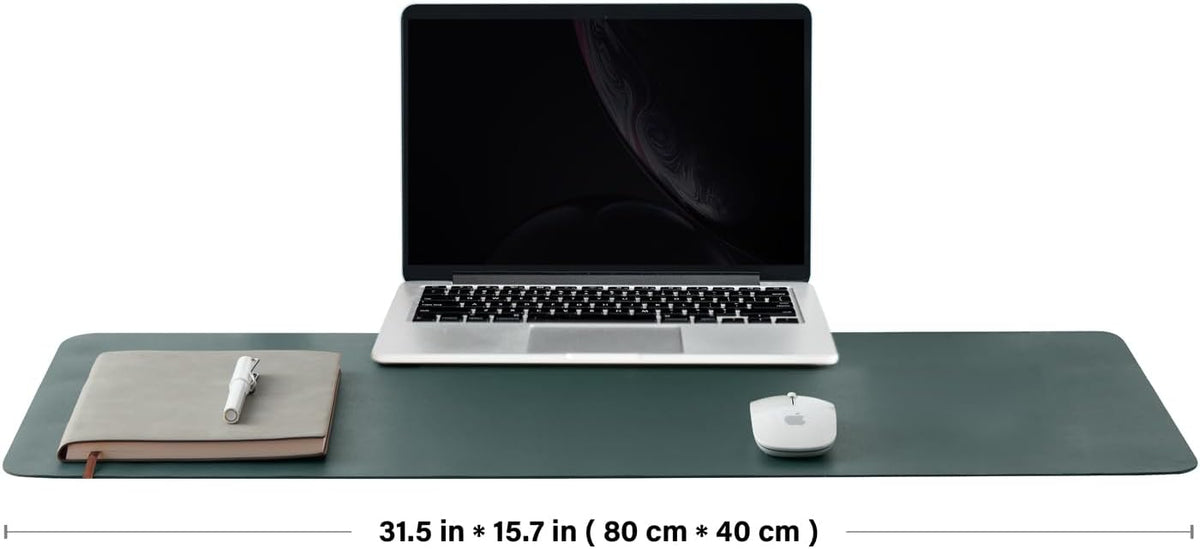 HOMIEAZICOZI Leather Desk Mat - Non-Slip PU Desk Pad for Office and Home - Desk Organization and Accessories - Ideal for Large Mouse Pad and Desk Mats on Top of Desks (Black,36''x 17'') (DPD-B-L)