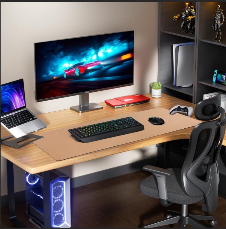Large Desk Mat, 47" x 17", Black