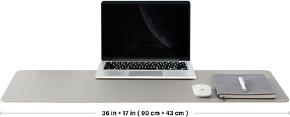 HOMIEAZICOZI Leather Desk Mat - Non-Slip PU Desk Pad for Office and Home - Desk Organization and Accessories - Ideal for Large Mouse Pad and Desk Mats on Top of Desks (Black,36''x 17'') (DPD-B-L)