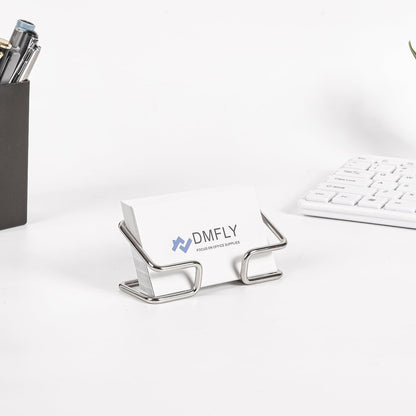 Metal Business Card Holder for Desk, Cute Card Display Stand, Compatible with Various Countertops, Gold