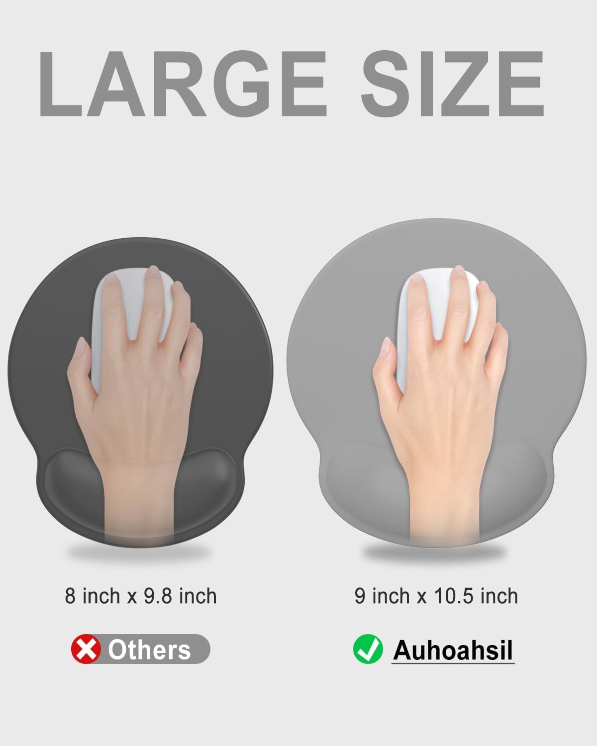 Ergonomic Mouse Pad with Wrist Rest, Comfortable Silicone Non-Slip Computer Pain Relief Gel Mouse Mat with Wrist Support for Gaming, Work, Office, Women & Men, Cute Pattern, Beige