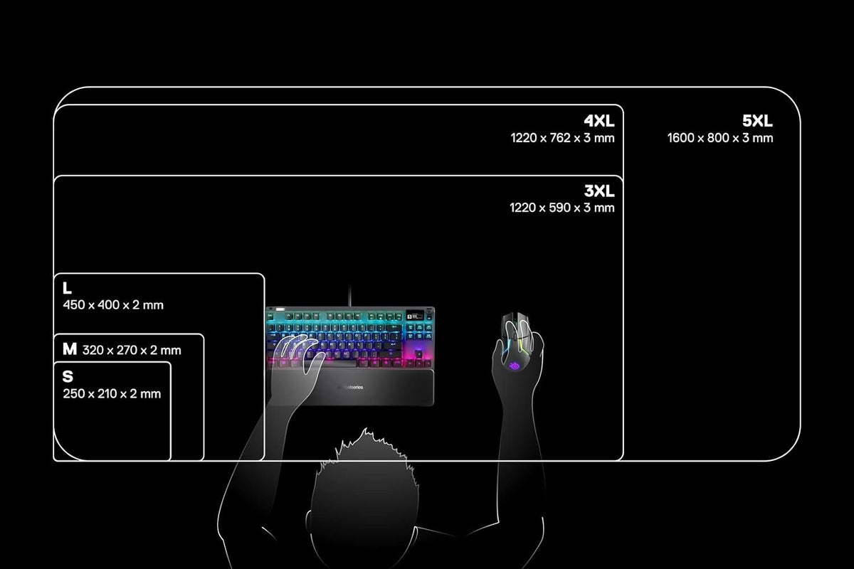 QcK Gaming Mouse Pad - XXL Cloth - Peak Tracking and Stability - Esports Mousepad - Never-Slip - Full Desk Coverage