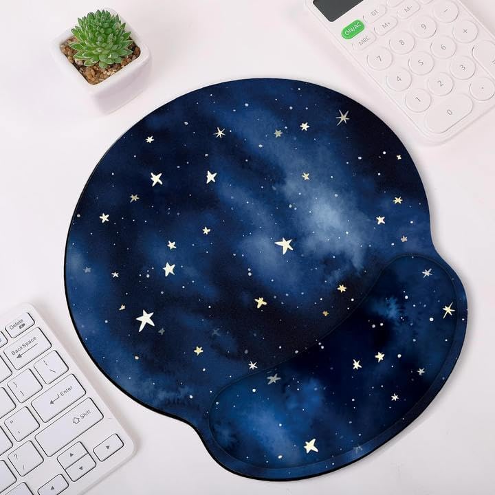 KONVINIT Ergonomic Mouse Pad with Wrist Rest, Small Mousepad with Non-Slip Rubber Base and Smooth Surface, Beach Mouse Pads for Desk, Office Desk Accessories