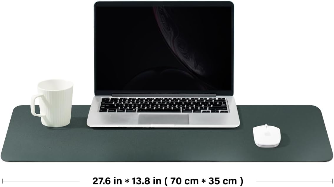 HOMIEAZICOZI Leather Desk Mat - Non-Slip PU Desk Pad for Office and Home - Desk Organization and Accessories - Ideal for Large Mouse Pad and Desk Mats on Top of Desks (Black,36''x 17'') (DPD-B-L)
