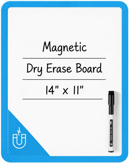 Dry Erase Board, 14” x 11”, White Frame