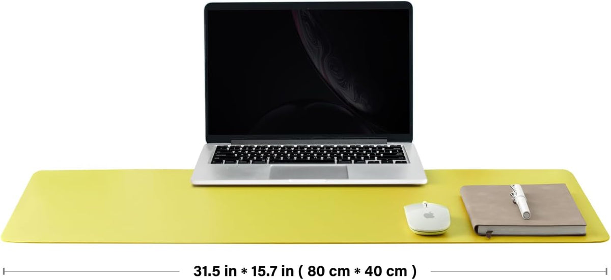 HOMIEAZICOZI Leather Desk Mat - Non-Slip PU Desk Pad for Office and Home - Desk Organization and Accessories - Ideal for Large Mouse Pad and Desk Mats on Top of Desks (Black,36''x 17'') (DPD-B-L)