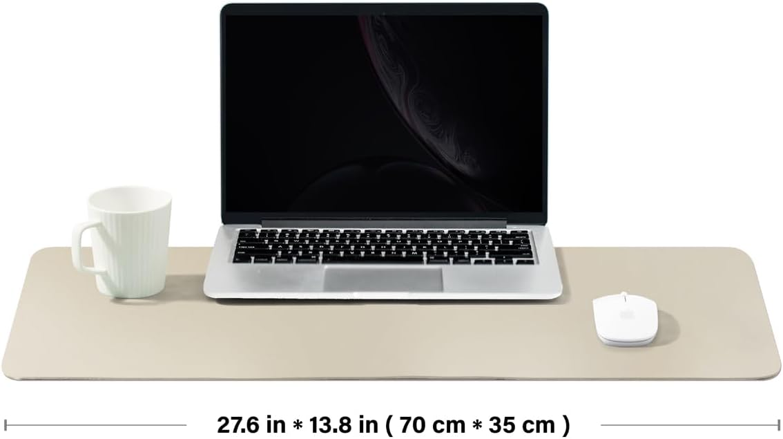 HOMIEAZICOZI Leather Desk Mat - Non-Slip PU Desk Pad for Office and Home - Desk Organization and Accessories - Ideal for Large Mouse Pad and Desk Mats on Top of Desks (Black,36''x 17'') (DPD-B-L)