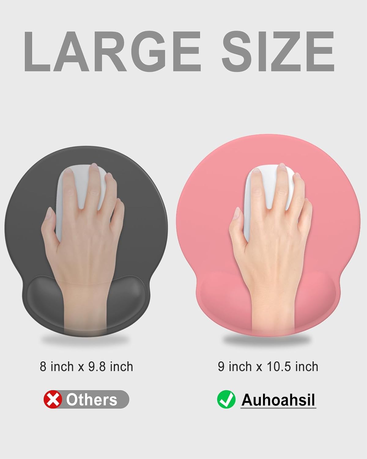 Ergonomic Mouse Pad with Wrist Rest, Comfortable Silicone Non-Slip Computer Pain Relief Gel Mouse Mat with Wrist Support for Gaming, Work, Office, Women & Men, Cute Pattern, Beige