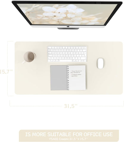 YSAGi Non-Slip Leather Desk Pad, Waterproof Laptop Computer Desk Keyboard Mat, Table Protector Blotter Mat, Large Mouse Pad for Office/Work/Home/Decor(Dark Brown, 31.5" x 15.7")