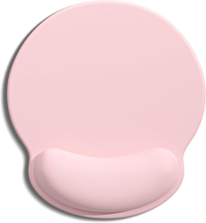 Ergonomic Mouse Pad with Wrist Rest, Comfortable Silicone Non-Slip Computer Pain Relief Gel Mouse Mat with Wrist Support for Gaming, Work, Office, Women & Men, Cute Pattern, Beige