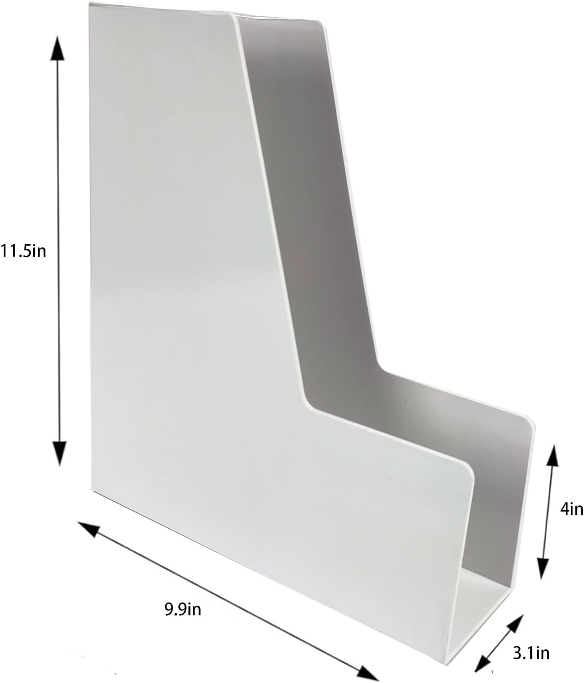 Clear Vertical File Holder, 2 pack, for Home Office | Clear plastic Magazine Organizer, 2-pack. Multi-purpose document organizer for home office, school. Space-saving storage.