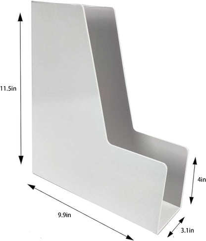 Clear Vertical File Holder, 2 pack, for Home Office | Clear plastic Magazine Organizer, 2-pack. Multi-purpose document organizer for home office, school. Space-saving storage.