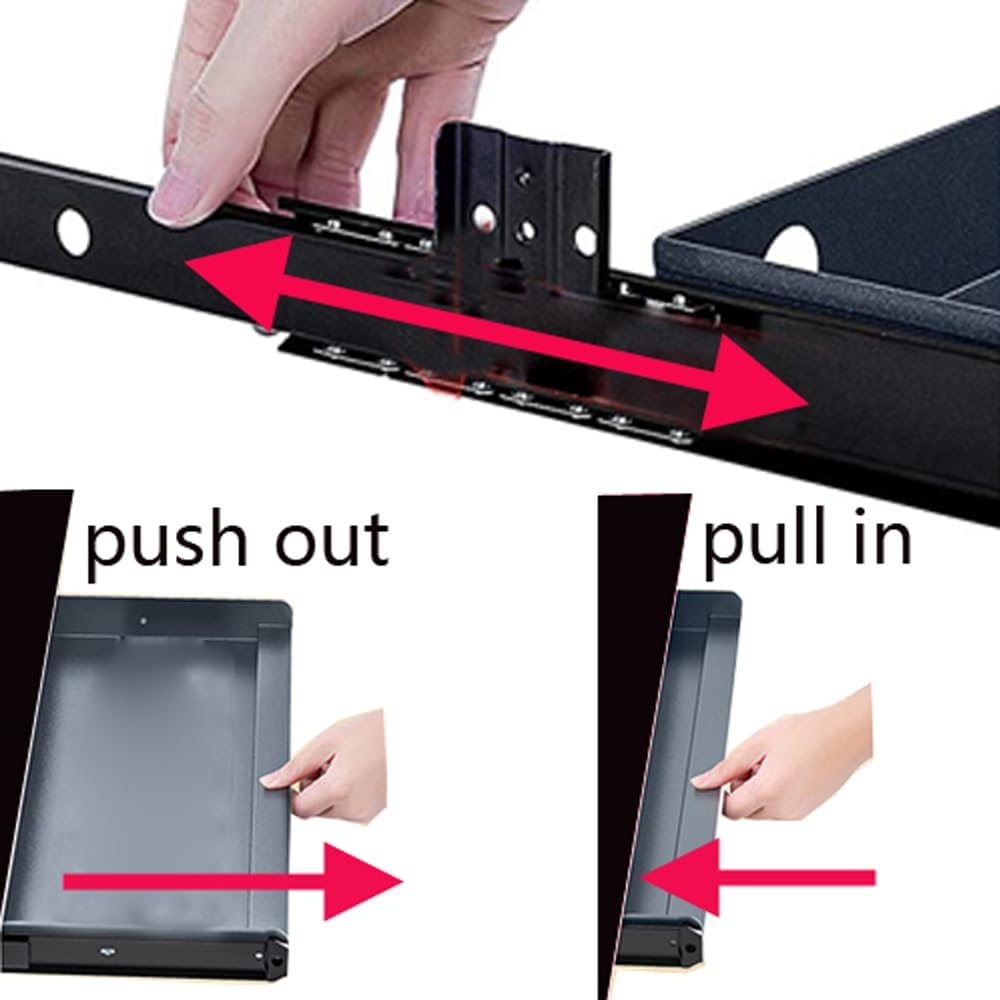 Keyboard Tray Under Desk Heavy-Duty Metal Slide-Out Platform Drawer Tray (Gray)