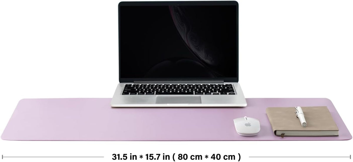 HOMIEAZICOZI Leather Desk Mat - Non-Slip PU Desk Pad for Office and Home - Desk Organization and Accessories - Ideal for Large Mouse Pad and Desk Mats on Top of Desks (Black,36''x 17'') (DPD-B-L)