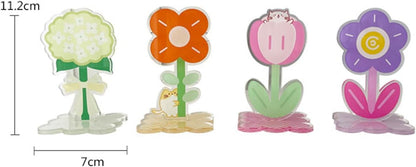 6 pcs Cute Flower Table Card Memo Holder Stand, Table Photo Display Clip Stand for Monmory Photo Picture Memo Cards Paper Note Postcards Wedding Number Card Display