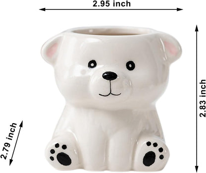 DIYOMR Cute Animals Planter, Mini Ceramic Cartoon Animal Shaped Succulent Flower Pot Indoor Air Plants Holder, Smooth Shiny Decorative Flower Cactus Planter - Plants Not Included (Panda)