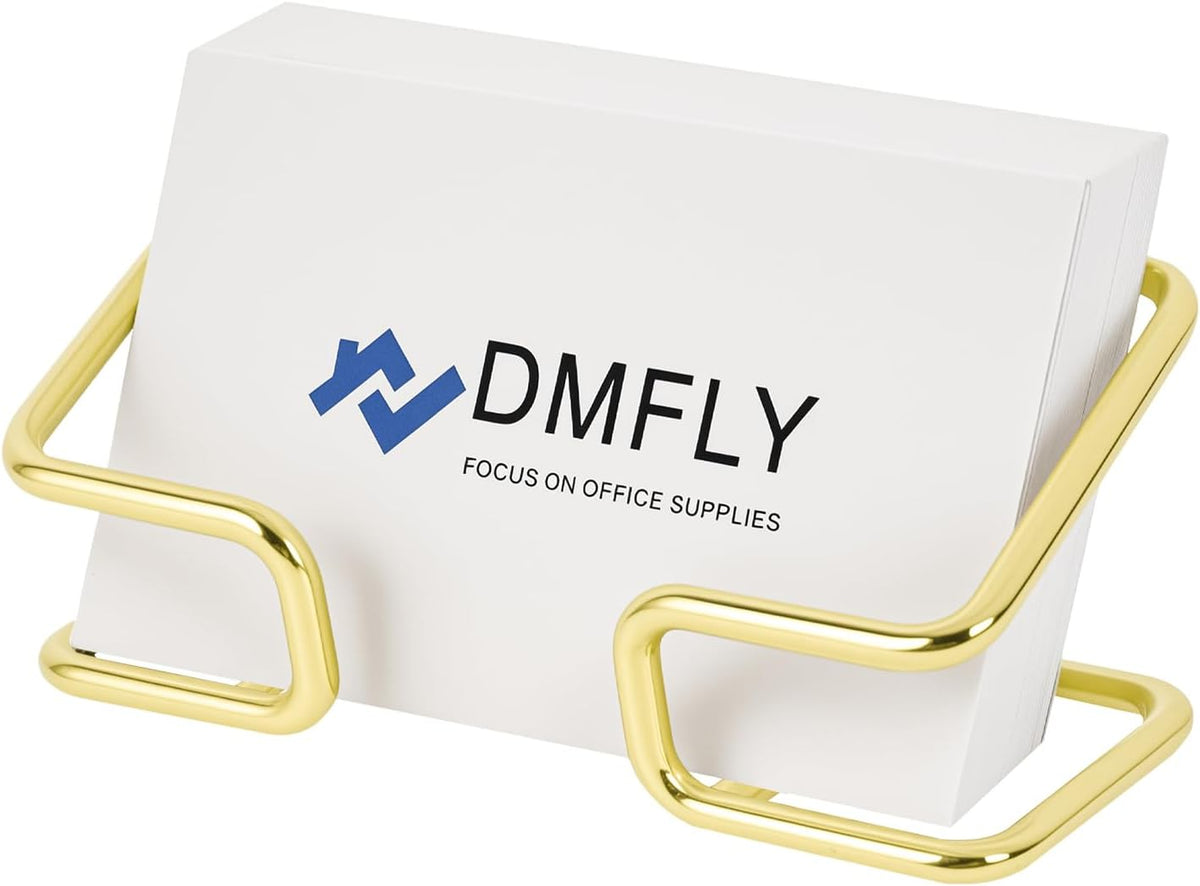 Metal Business Card Holder for Desk, Cute Card Display Stand, Compatible with Various Countertops, Gold