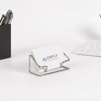 Metal Business Card Holder for Desk, Cute Card Display Stand, Compatible with Various Countertops, Gold