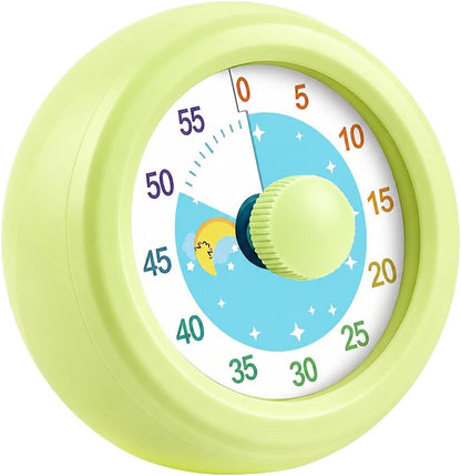 60 Minute Visual Timer with Silent Operation Visual Countdown Timer Rainbow Disk 60 Minute Countdown Timer Task Reminder Home and Kitchen Timer for Kids Desk, Office Meetings (White-Rainbow)