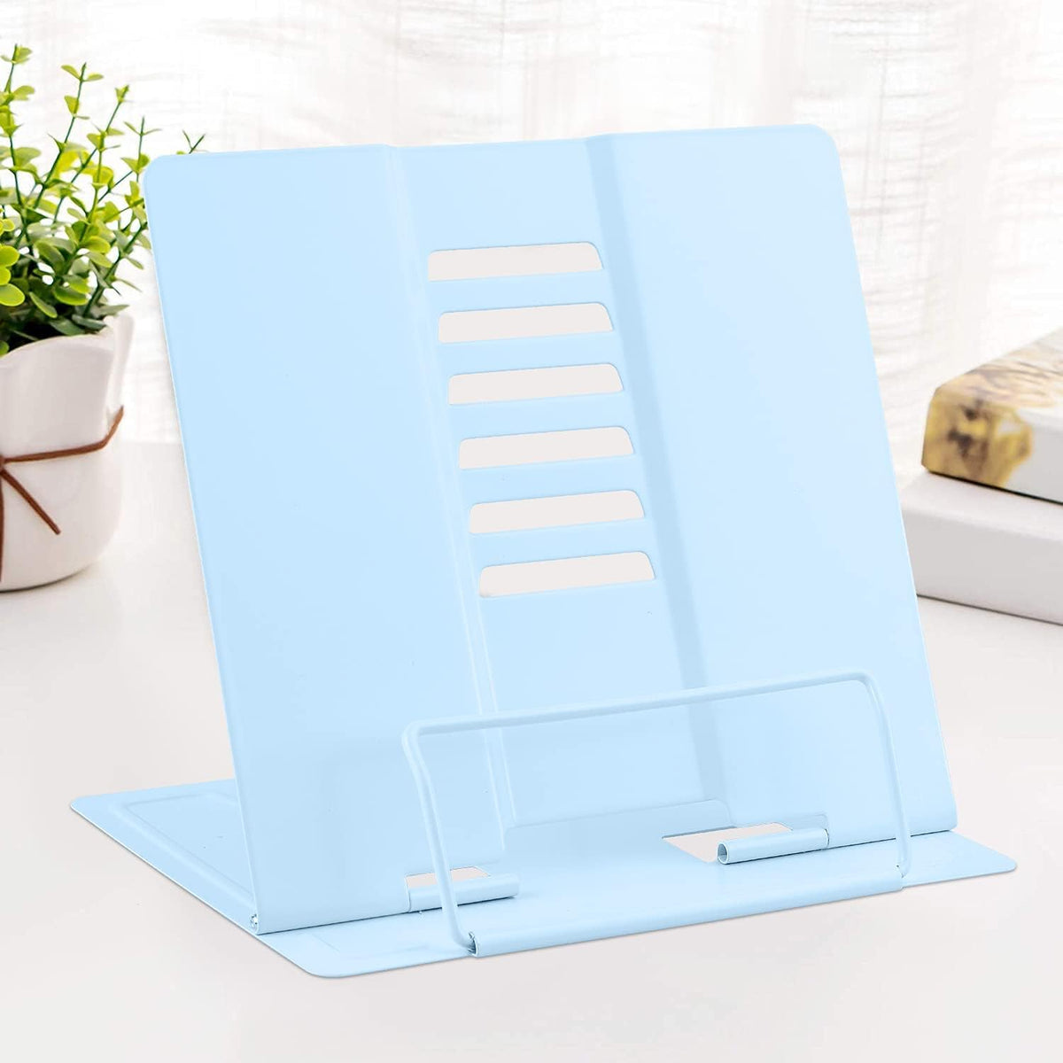 MSDADA Desk Book Stand Metal Reading Rest Book Holder Adjustable