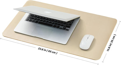 HOMIEAZICOZI Leather Desk Mat - Non-Slip PU Desk Pad for Office and Home - Desk Organization and Accessories - Ideal for Large Mouse Pad and Desk Mats on Top of Desks (Black,36''x 17'') (DPD-B-L)