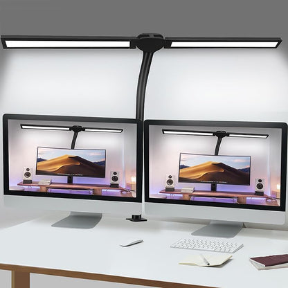 LED Desk Lamp with Clamp & Flexible Arm - 3 Light Sources, 4 Color Modes & 5 Brightness Levels, Eye-Caring Table Light with Memory Function