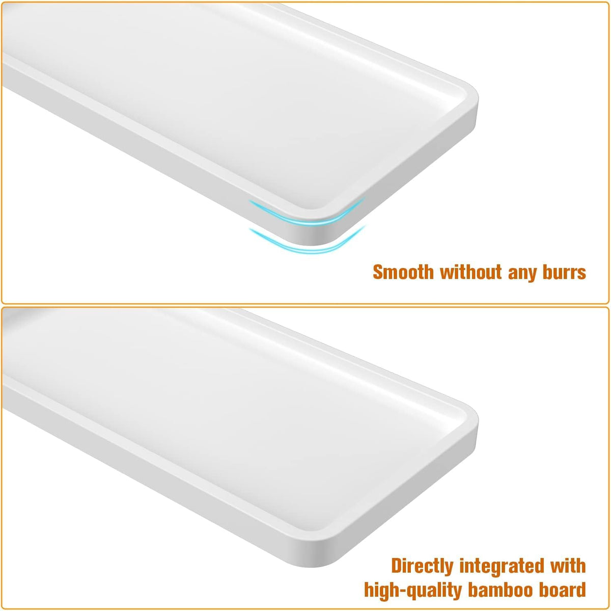 Small Bathroom Vanity Tray for Countertop Makeup Perfume Jewelry Decor Candle Keys, Small Black Kitchen Tray for Soap Dispenser Spice Bamboo Toilet Tray 7.9" L x 4" W x 0.79" H