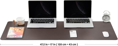 HOMIEAZICOZI Leather Desk Mat - Non-Slip PU Desk Pad for Office and Home - Desk Organization and Accessories - Ideal for Large Mouse Pad and Desk Mats on Top of Desks (Black,36''x 17'') (DPD-B-L)