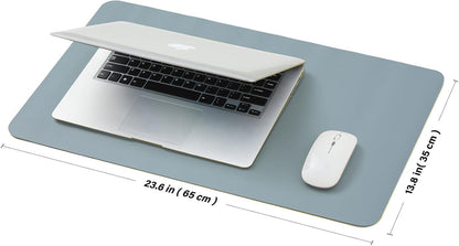 HOMIEAZICOZI Leather Desk Mat - Non-Slip PU Desk Pad for Office and Home - Desk Organization and Accessories - Ideal for Large Mouse Pad and Desk Mats on Top of Desks (Black,36''x 17'') (DPD-B-L)
