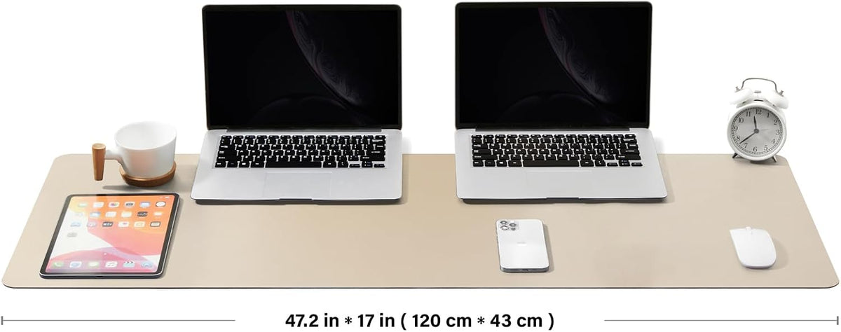 HOMIEAZICOZI Leather Desk Mat - Non-Slip PU Desk Pad for Office and Home - Desk Organization and Accessories - Ideal for Large Mouse Pad and Desk Mats on Top of Desks (Black,36''x 17'') (DPD-B-L)