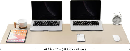 HOMIEAZICOZI Leather Desk Mat - Non-Slip PU Desk Pad for Office and Home - Desk Organization and Accessories - Ideal for Large Mouse Pad and Desk Mats on Top of Desks (Black,36''x 17'') (DPD-B-L)