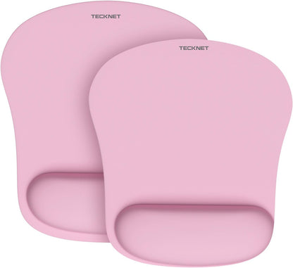 TECKNET Mouse Pad with Wrist Support, Ergonomic Gaming Mouse Pad Pain Relief, Portable Comfortable Mousepad for Computer, Laptop, Office, Home Non-Slip Base, Waterproof Surface - Black