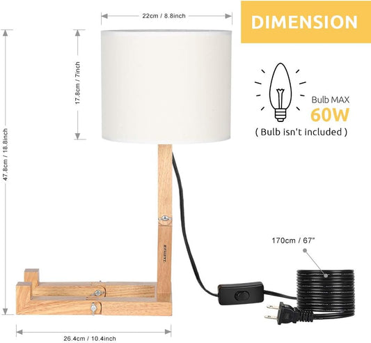 HAITRAL Cute Desk Lamp - Creative Table Lamp with Wood Base Changeable Shape Desk Lamp for Bedroom, Study, Office, Kids Room