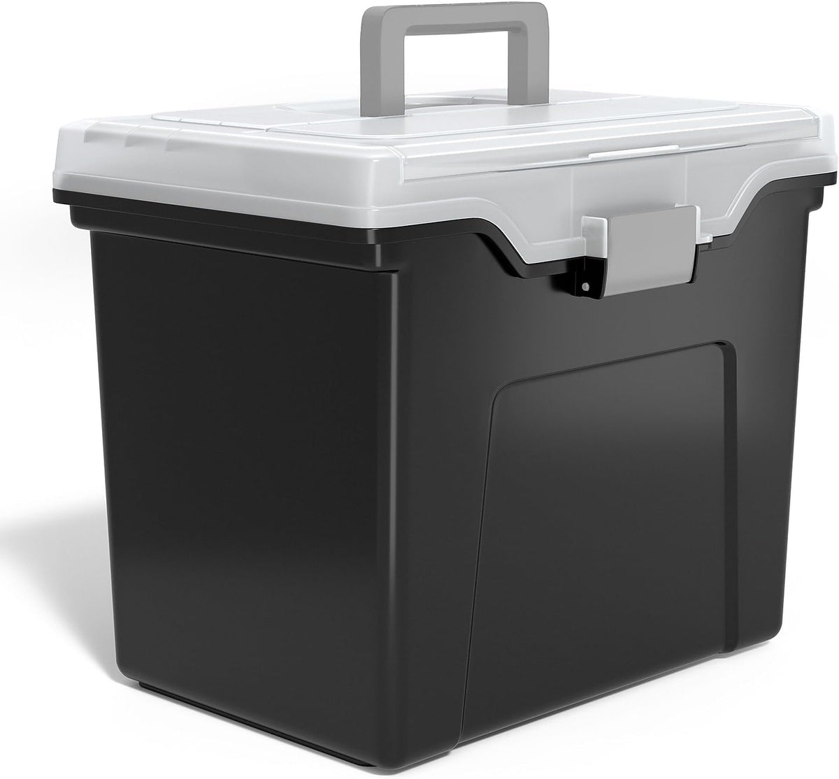 Hanging File Folder Box, Storage Bin Organizer, Snap Lid, Clear