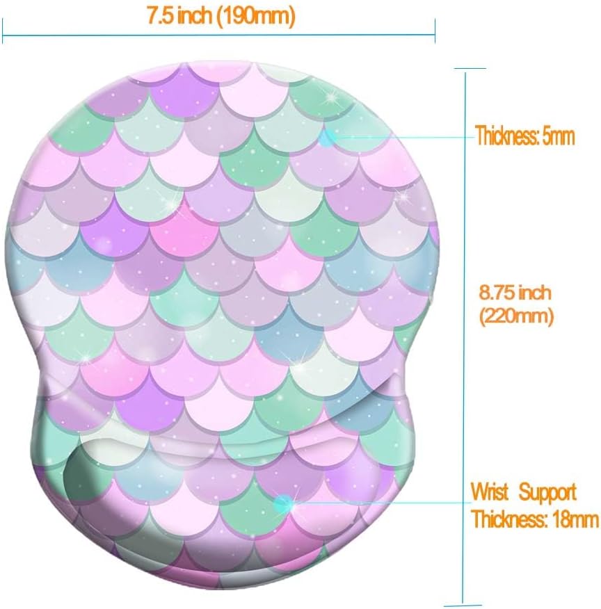 Wrist Support Mouse Pad Anti Slip Rubber Wrist Rest Mousepad 9in X 8in Small Desktop Notebook Mouse Mat for Working and Gaming (M-Pink Floral)