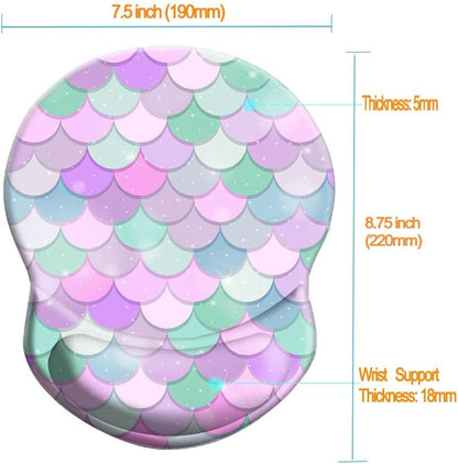 Wrist Support Mouse Pad Anti Slip Rubber Wrist Rest Mousepad 9in X 8in Small Desktop Notebook Mouse Mat for Working and Gaming (M-Pink Floral)