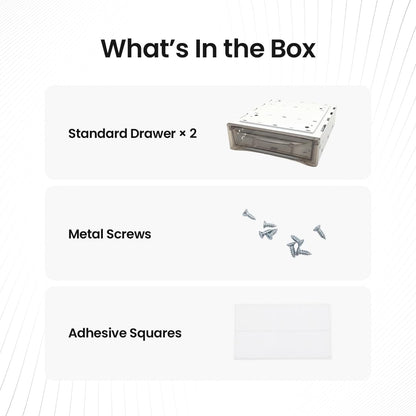 Under Desk Drawer 2-pack from 2B Neat - Self Adhesive Hidden Drawers - Heavy Duty Plastic - Easy Installation - Under Shelf Organizer for Office and Schools Supplies