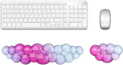 YOWKA Ergonomic Wrist Rest Set for Keyboard and Mouse, Cooling Gel Support (Purple)