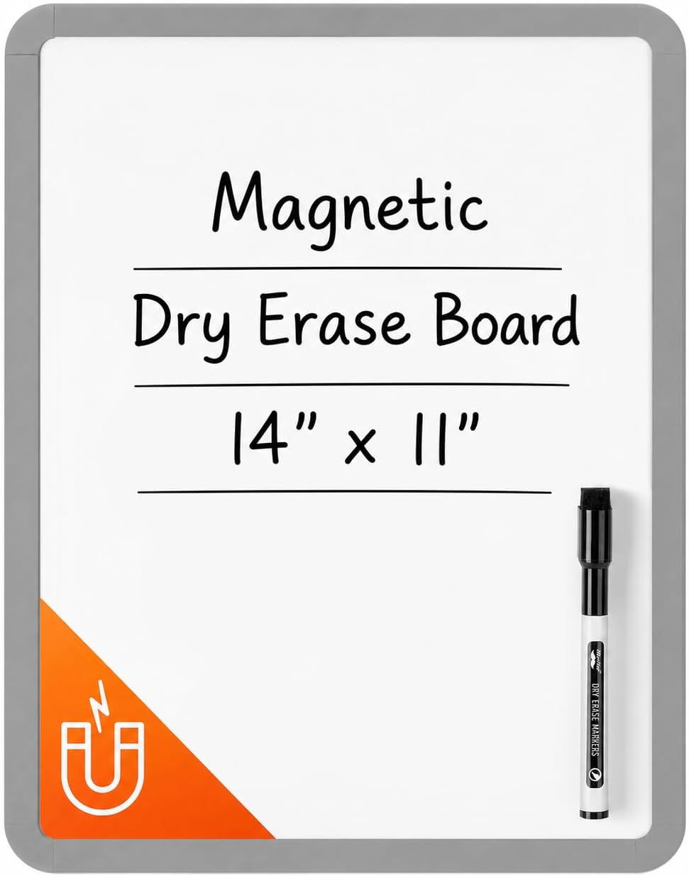 Dry Erase Board, 14” x 11”, White Frame