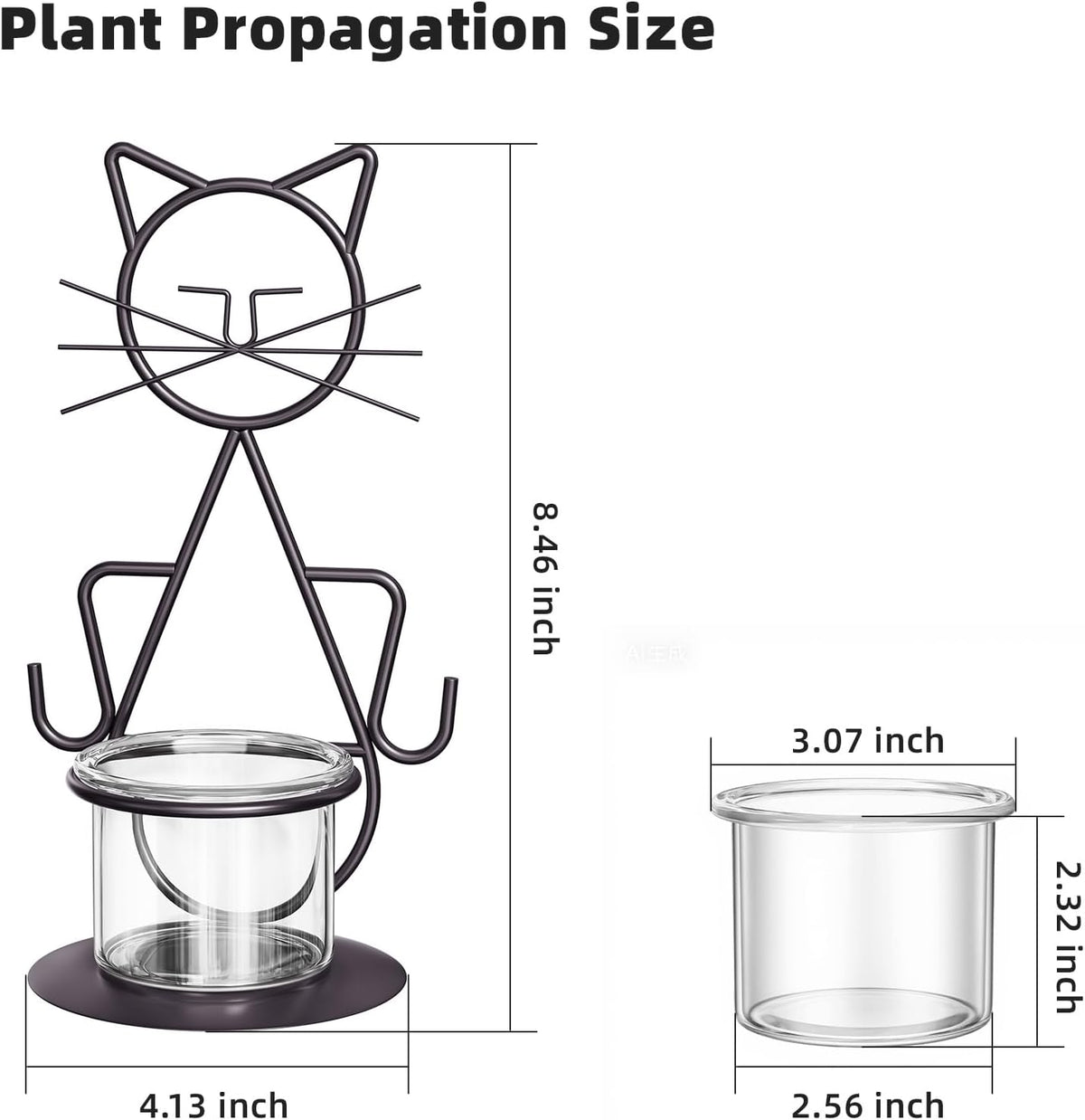 Desktop Glass Planter Vase Holder, Modern Creative Cat Plant Terrarium Metal Stand for Hydroponics Plants Home Garden Wedding Decoration Outdoor Planter Ideas (Style 2)
