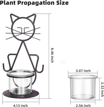 Desktop Glass Planter Vase Holder, Modern Creative Cat Plant Terrarium Metal Stand for Hydroponics Plants Home Garden Wedding Decoration Outdoor Planter Ideas (Style 2)